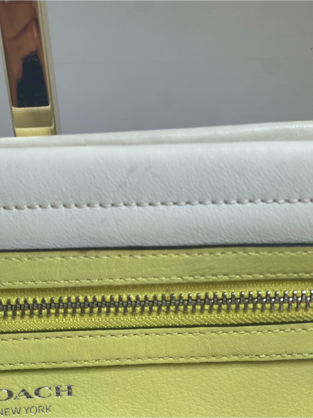 Coach Yellow and Cream Legacy Leather Clutch - Picture 8 of 11